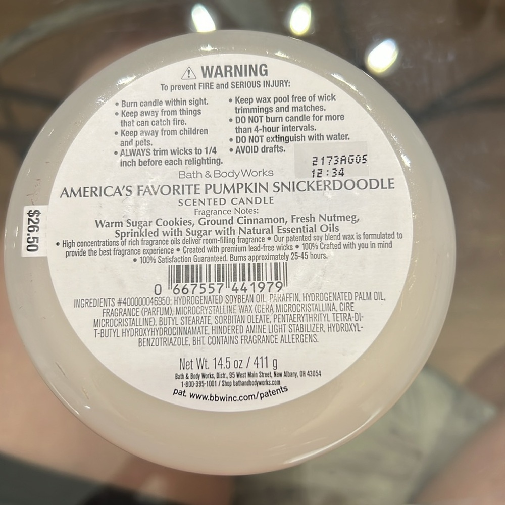 Bath & Body Works AMERICA’s Favorite PUMPKIN SNICKERDOODLE 3 Wick Candle - Picture 4 of 4
